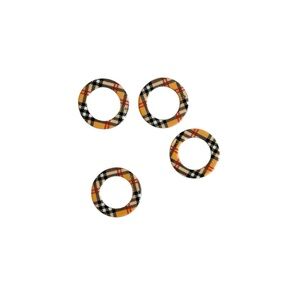 Plaid Circle Charms DIY Jewelry Earrings Necklace Accessories